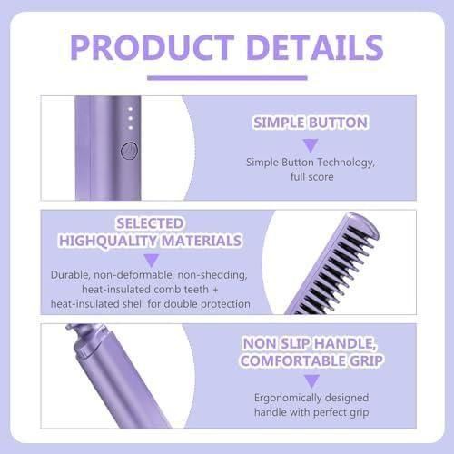 Rechargeable Hair Straightening Hot Comb