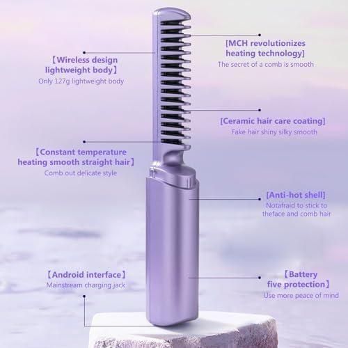 Rechargeable Hair Straightening Hot Comb